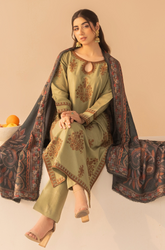 Mohagni- Winter 3PC Dhanak Embroidered Suit - SU0074